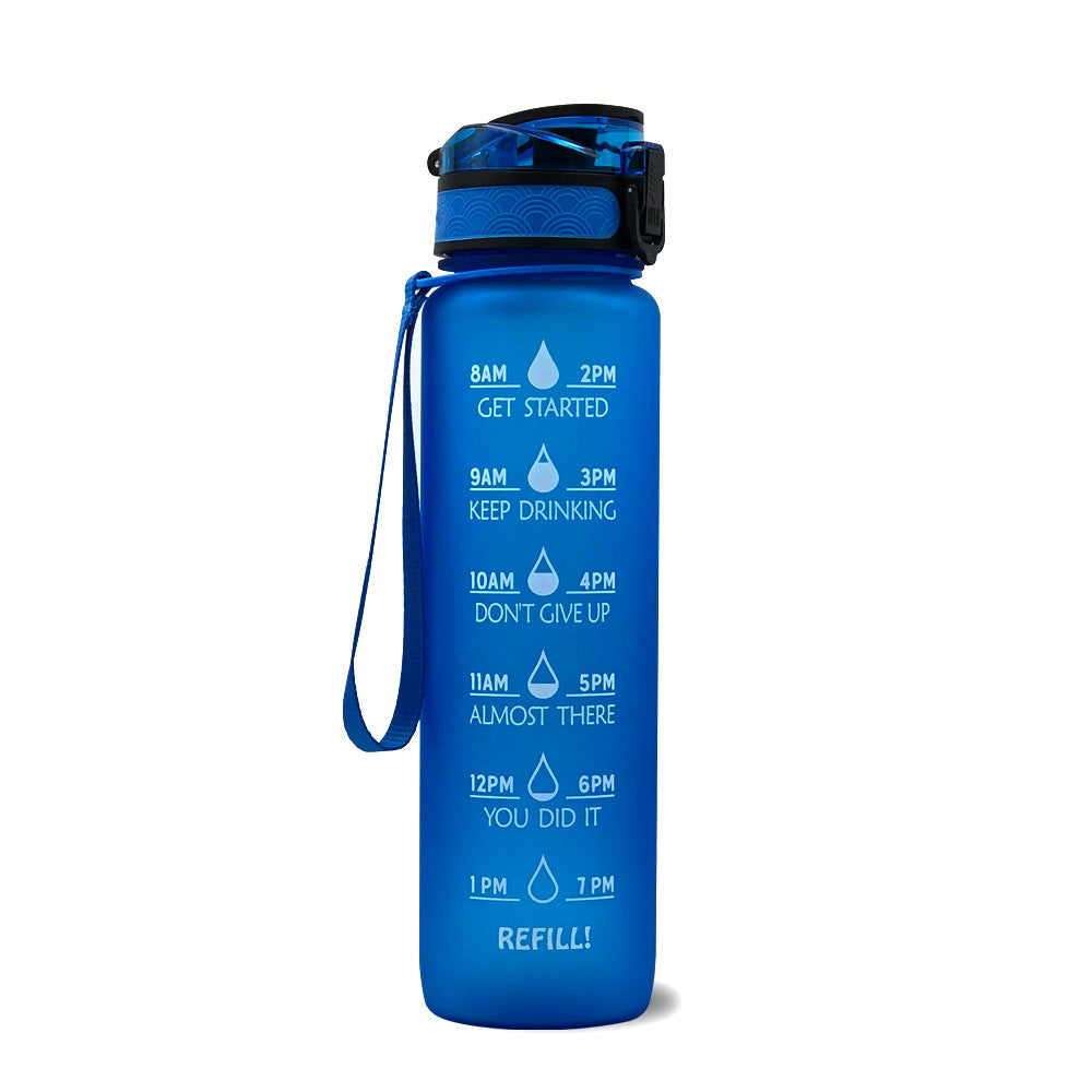 1L Tritan Water Bottle With Time Marker Bounce Cover Motivational Water Bottle For Sports Fitness Bottles