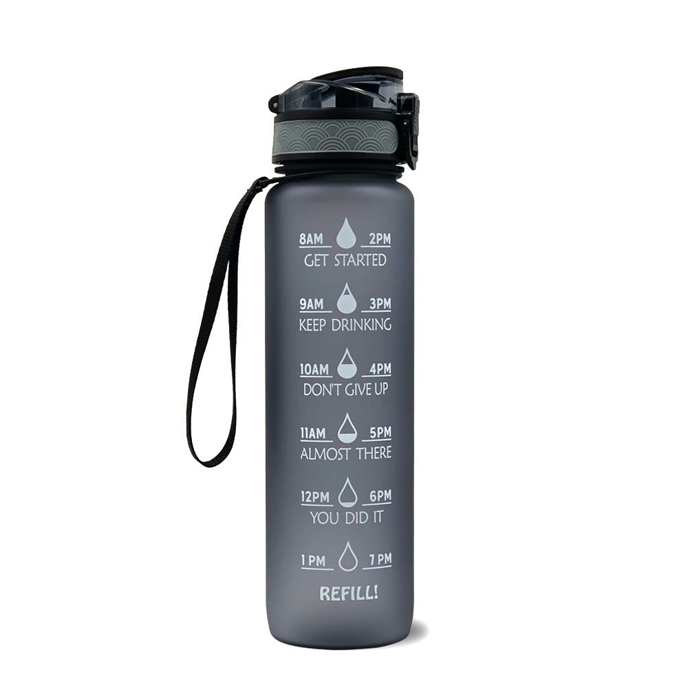 1L Tritan Water Bottle With Time Marker Bounce Cover Motivational Water Bottle For Sports Fitness Bottles