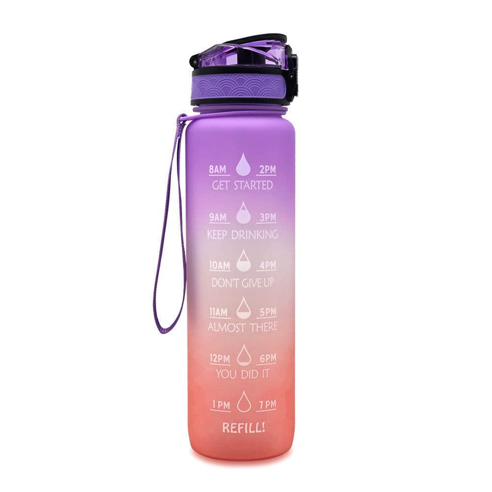 1L Tritan Water Bottle With Time Marker Bounce Cover Motivational Water Bottle For Sports Fitness Bottles