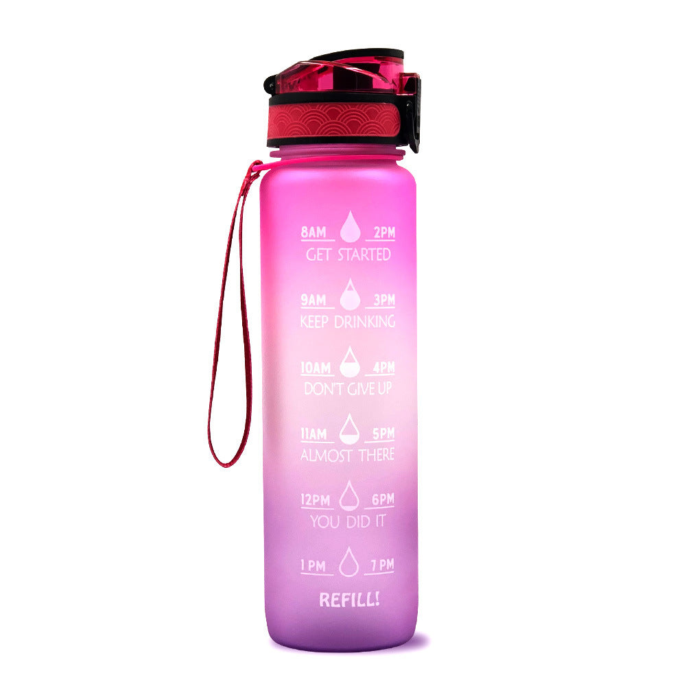 1L Tritan Water Bottle With Time Marker Bounce Cover Motivational Water Bottle For Sports Fitness Bottles