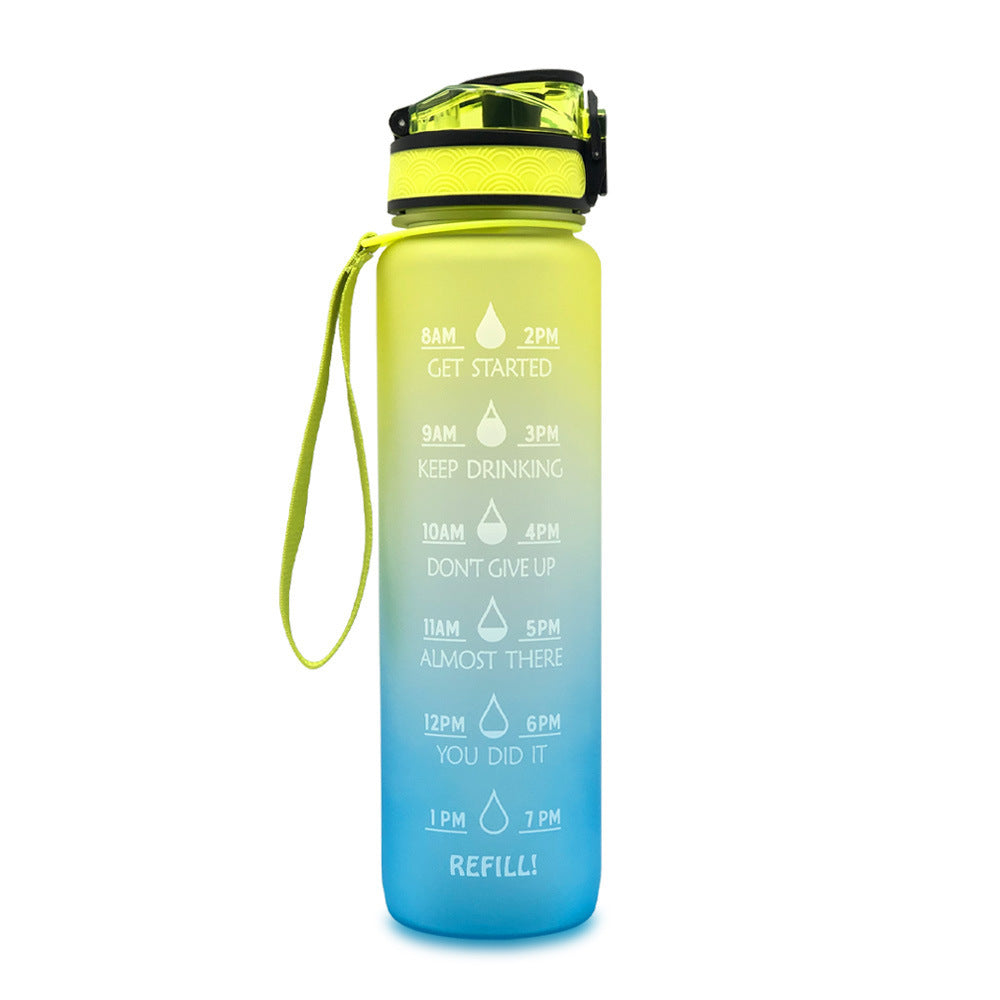 1L Tritan Water Bottle With Time Marker Bounce Cover Motivational Water Bottle For Sports Fitness Bottles