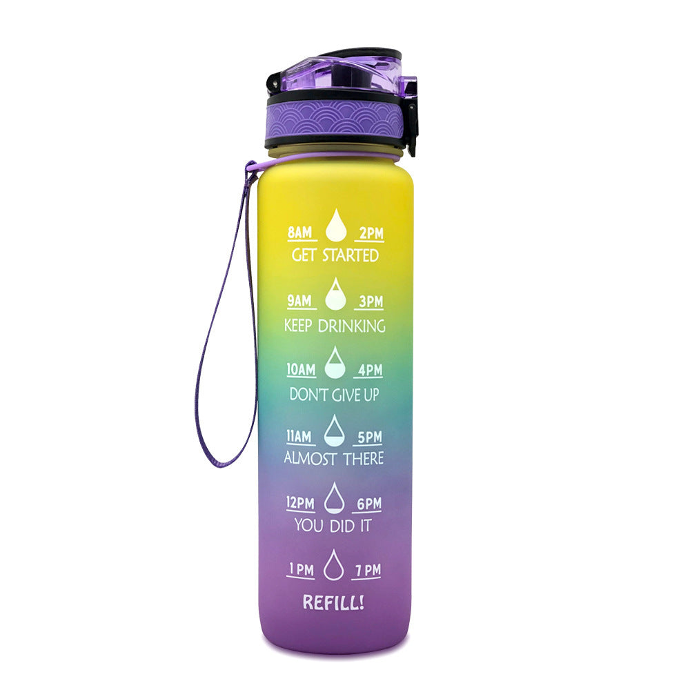 1L Tritan Water Bottle With Time Marker Bounce Cover Motivational Water Bottle For Sports Fitness Bottles