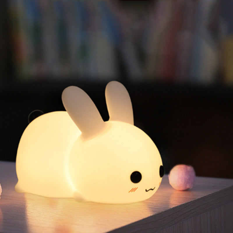 Colorful Cute Rabbit Silicone Night Light - Led Cute Charging Light