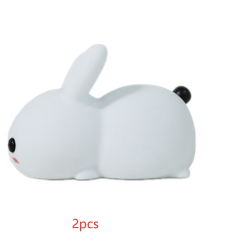 Colorful Cute Rabbit Silicone Night Light - Led Cute Charging Light