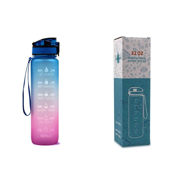 1L Tritan Water Bottle With Time Marker Bounce Cover Motivational Water Bottle For Sports Fitness Bottles