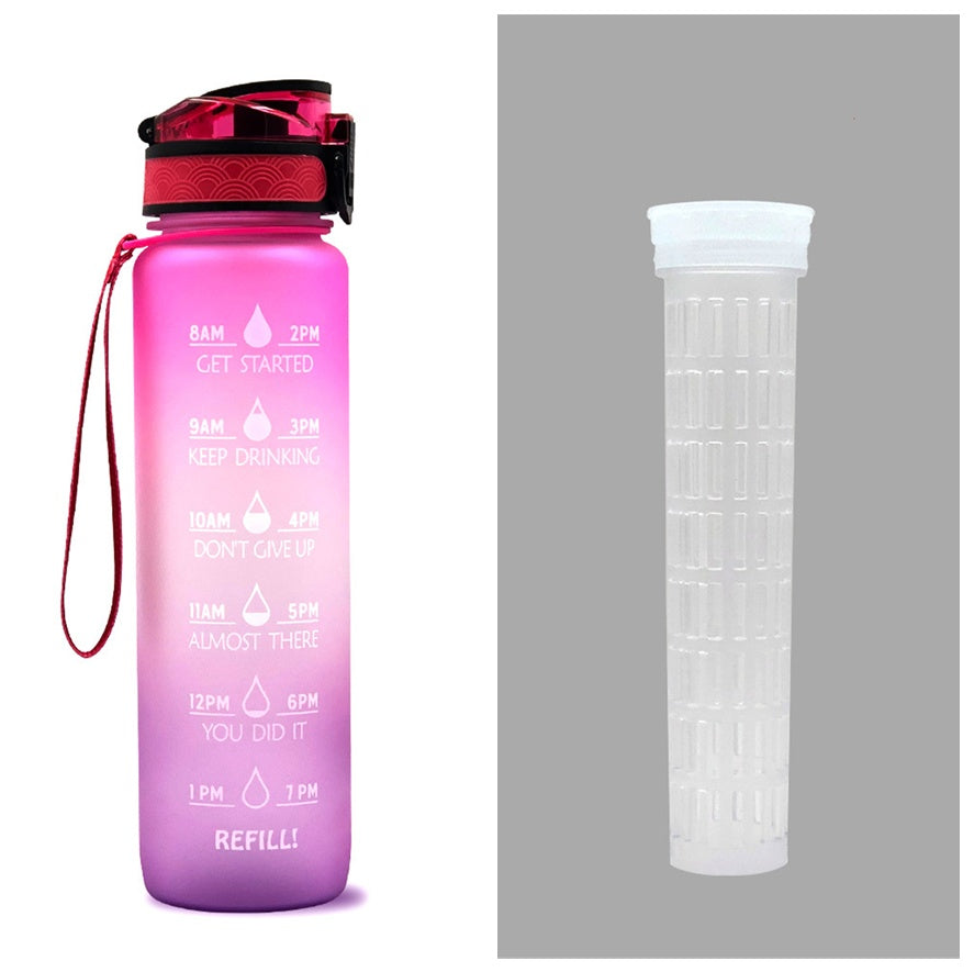 1L Tritan Water Bottle With Time Marker Bounce Cover Motivational Water Bottle For Sports Fitness Bottles