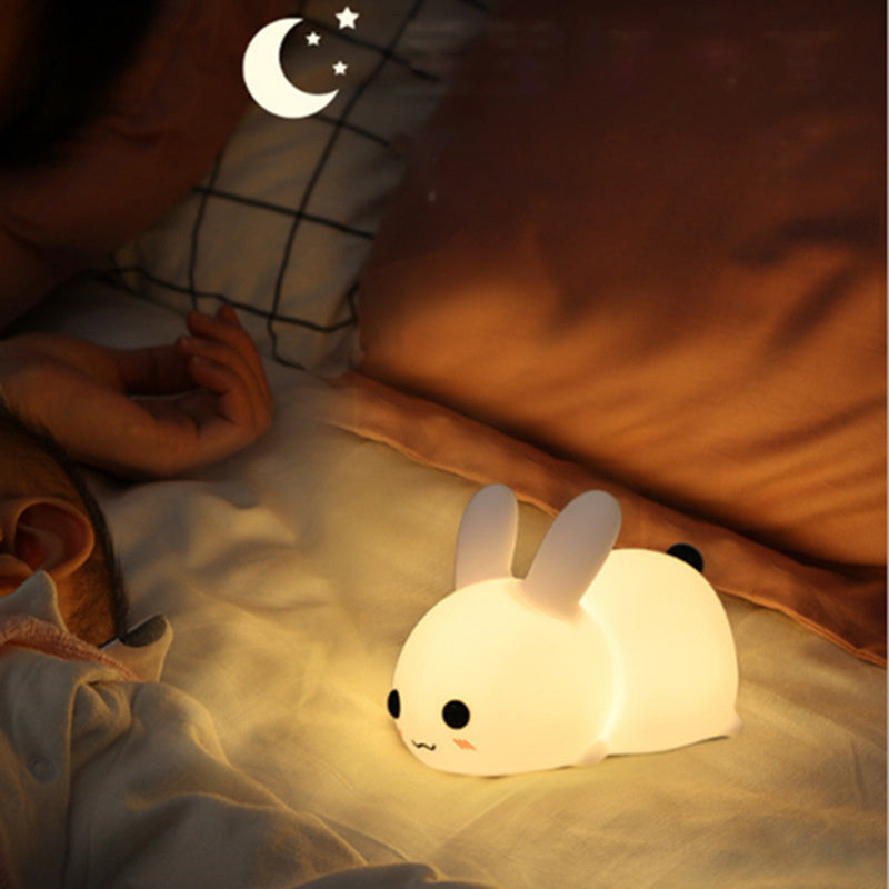 Colorful Cute Rabbit Silicone Night Light - Led Cute Charging Light